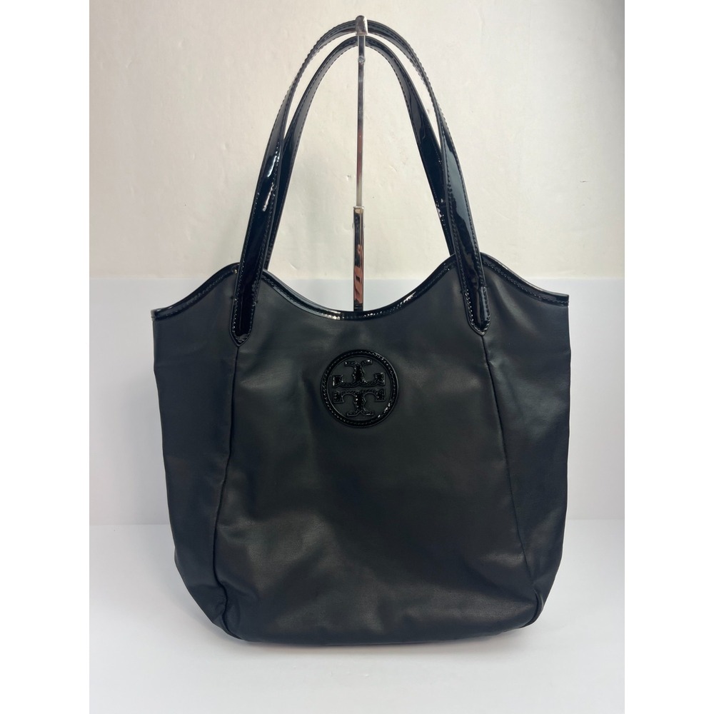 Tory Burch Black Nylon Tote Bag Purse 13"x12"